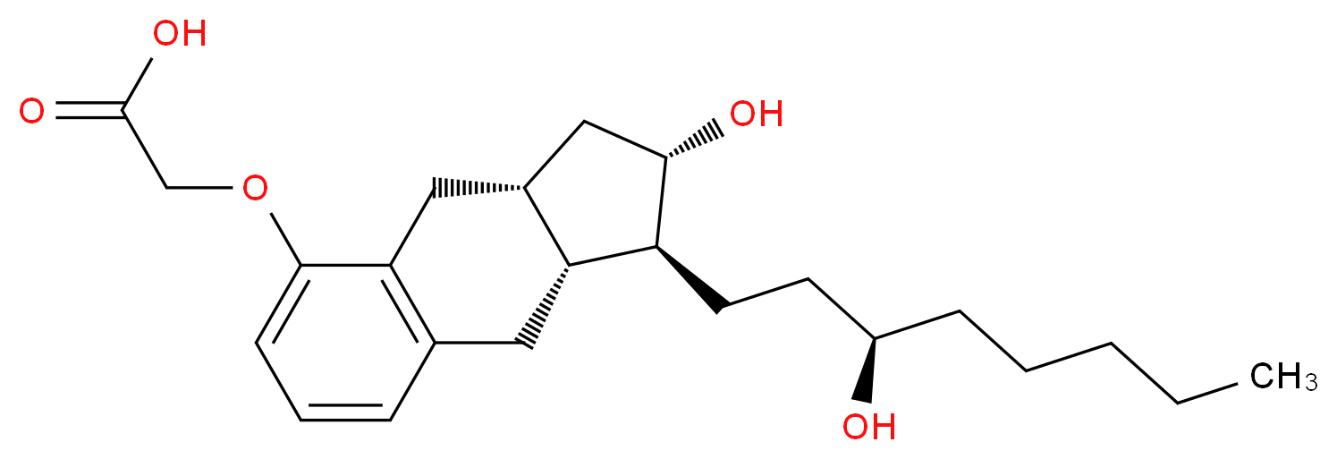 2-{[(1S,2S,3aR,9aR)-2-hydroxy-1-[(3R)-3-hydroxyoctyl]-1H,2H,3H,3aH,4H,9H,9aH-cyclopenta[b]naphthalen-5-yl]oxy}acetic acid_分子结构_CAS_81846-19-7