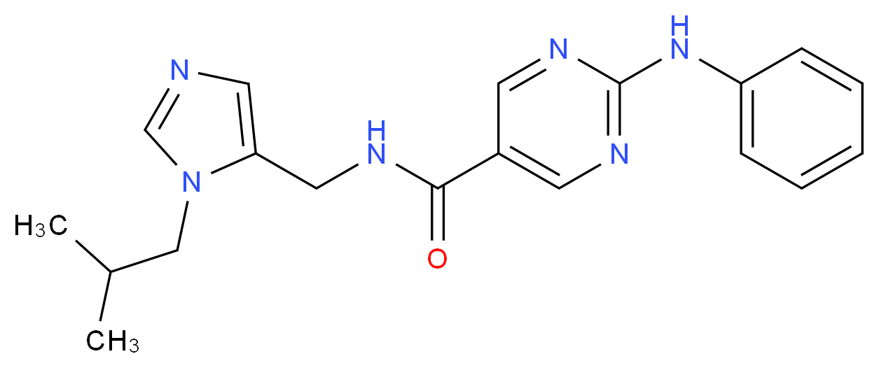 2-anilino-N-[(1-isobutyl-1H-imidazol-5-yl)methyl]-5-pyrimidinecarboxamide_分子结构_CAS_)