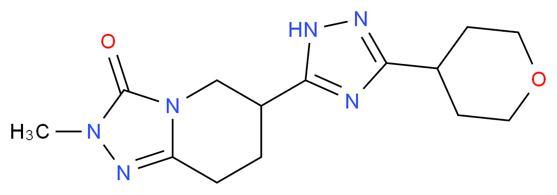 2-methyl-6-[3-(tetrahydro-2H-pyran-4-yl)-1H-1,2,4-triazol-5-yl]-5,6,7,8-tetrahydro[1,2,4]triazolo[4,3-a]pyridin-3(2H)-one_分子结构_CAS_)