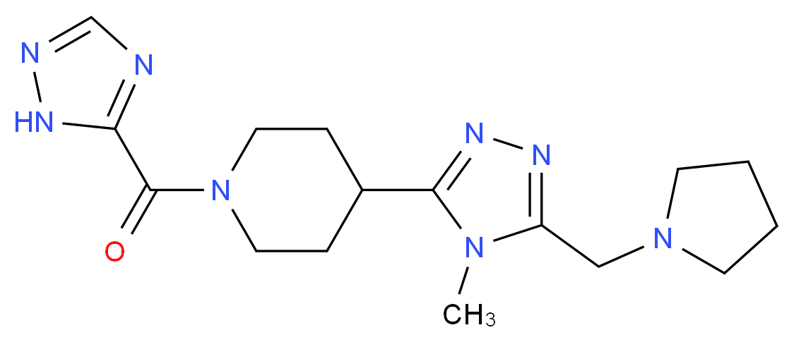 4-[4-methyl-5-(pyrrolidin-1-ylmethyl)-4H-1,2,4-triazol-3-yl]-1-(1H-1,2,4-triazol-5-ylcarbonyl)piperidine_分子结构_CAS_)