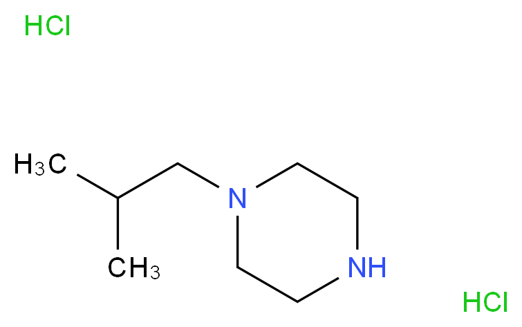 1-Isobutylpiperazine dihydrochloride_分子结构_CAS_33174-08-2)