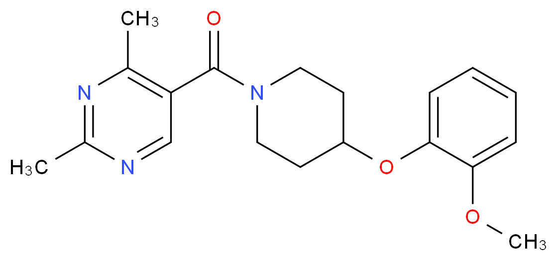 5-{[4-(2-methoxyphenoxy)-1-piperidinyl]carbonyl}-2,4-dimethylpyrimidine_分子结构_CAS_)