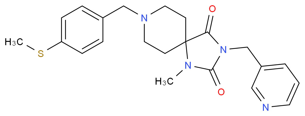 1-methyl-8-[4-(methylthio)benzyl]-3-(3-pyridinylmethyl)-1,3,8-triazaspiro[4.5]decane-2,4-dione_分子结构_CAS_)