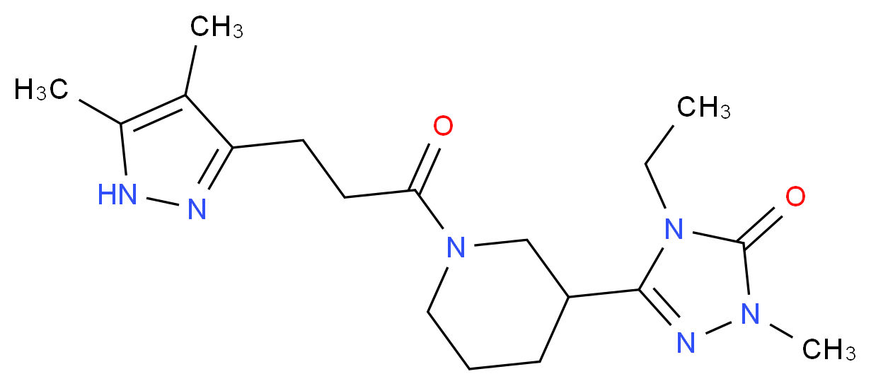 5-{1-[3-(4,5-dimethyl-1H-pyrazol-3-yl)propanoyl]piperidin-3-yl}-4-ethyl-2-methyl-2,4-dihydro-3H-1,2,4-triazol-3-one_分子结构_CAS_)