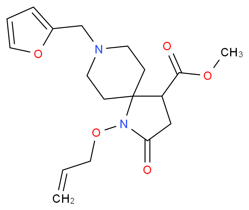 methyl 1-(allyloxy)-8-(2-furylmethyl)-2-oxo-1,8-diazaspiro[4.5]decane-4-carboxylate_分子结构_CAS_)