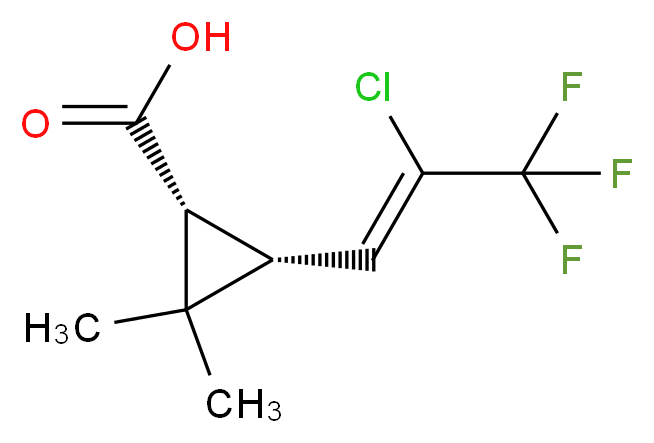 (1R,3R)-3-[(1Z)-2-chloro-3,3,3-trifluoroprop-1-en-1-yl]-2,2-dimethylcyclopropane-1-carboxylic acid_分子结构_CAS_72748-35-7