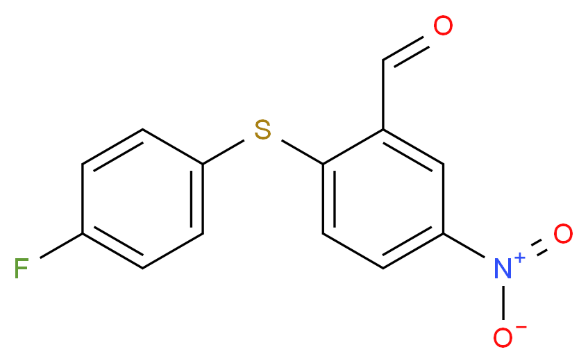 2-[(4-Fluorophenyl)sulfanyl]-5-nitrobenzenecarbaldehyde_分子结构_CAS_)