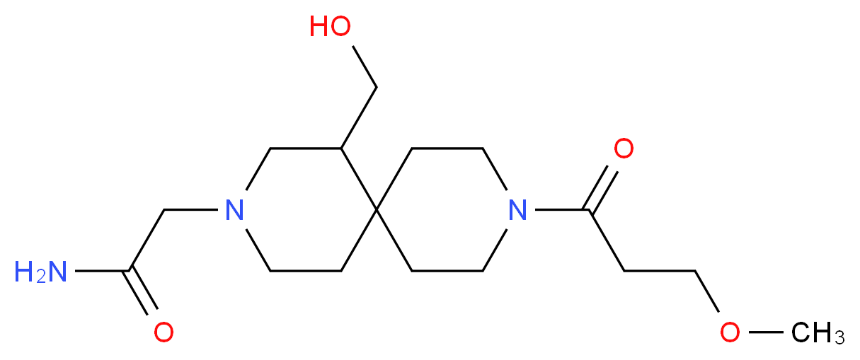 2-[1-(hydroxymethyl)-9-(3-methoxypropanoyl)-3,9-diazaspiro[5.5]undec-3-yl]acetamide_分子结构_CAS_)