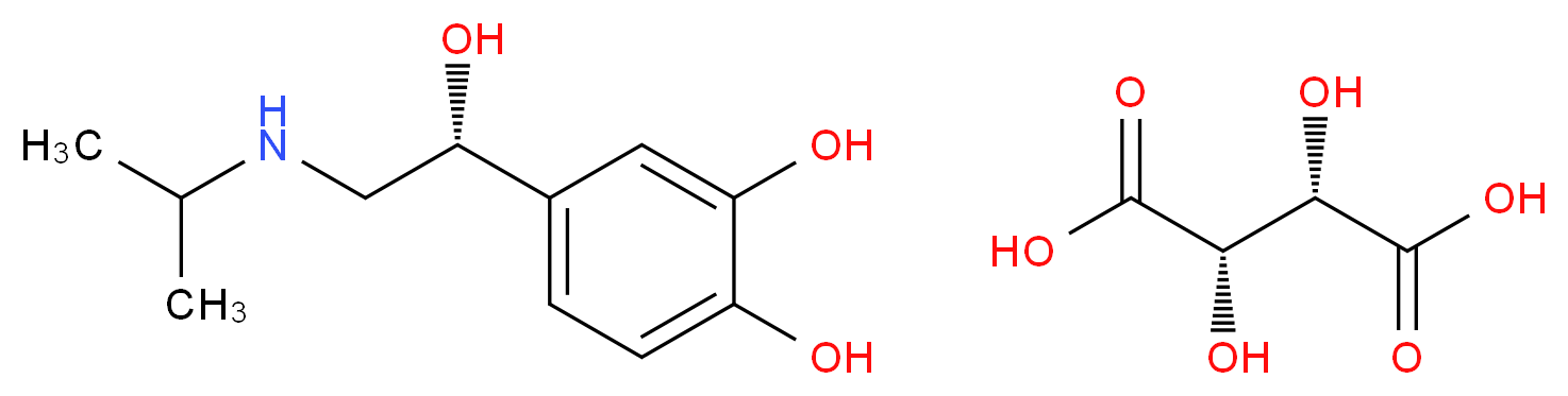 (2S,3S)-2,3-dihydroxybutanedioic acid; 4-[(1R)-1-hydroxy-2-[(propan-2-yl)amino]ethyl]benzene-1,2-diol_分子结构_CAS_54750-10-6