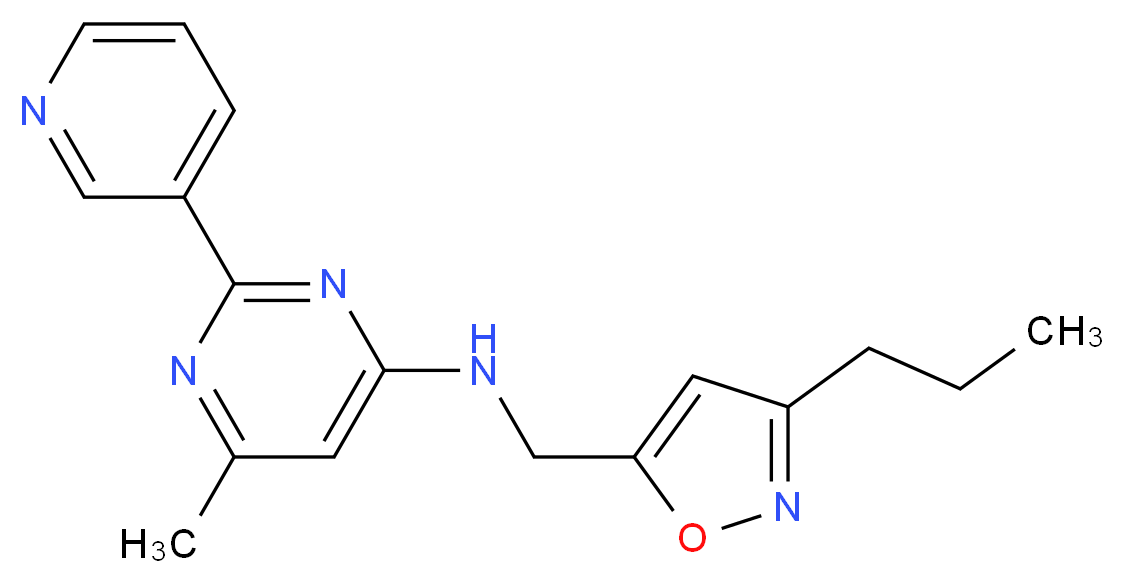 6-methyl-N-[(3-propylisoxazol-5-yl)methyl]-2-pyridin-3-ylpyrimidin-4-amine_分子结构_CAS_)