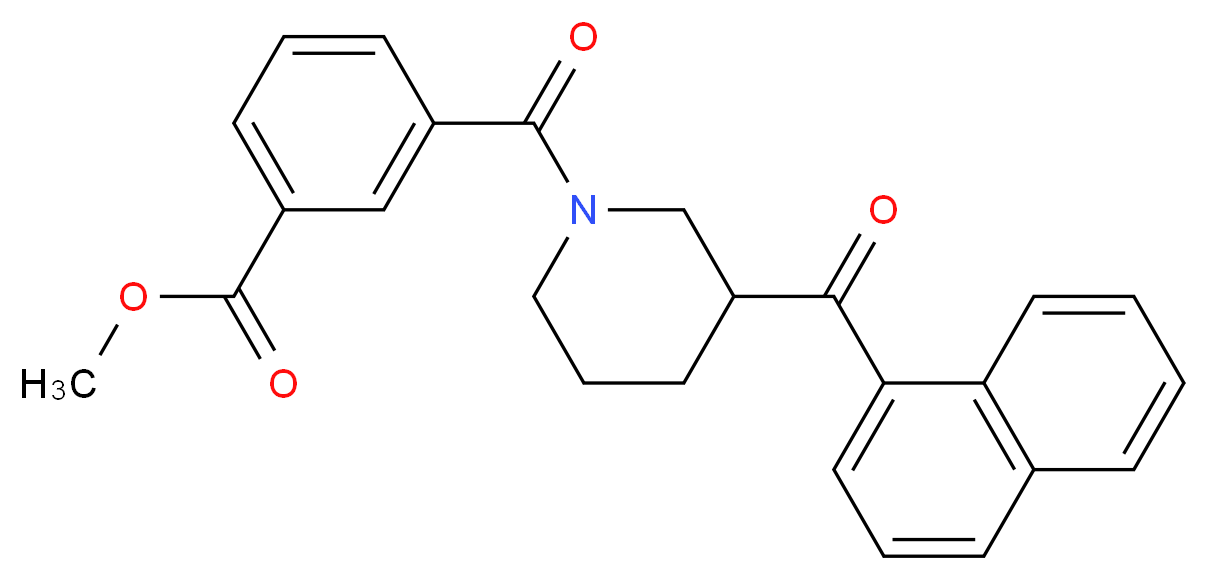 methyl 3-{[3-(1-naphthoyl)-1-piperidinyl]carbonyl}benzoate_分子结构_CAS_)