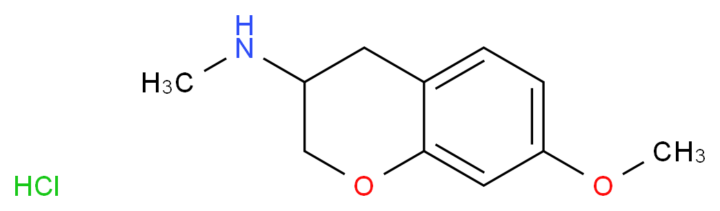 7-methoxy-N-methyl-3,4-dihydro-2H-1-benzopyran-3-amine hydrochloride_分子结构_CAS_1187932-66-6