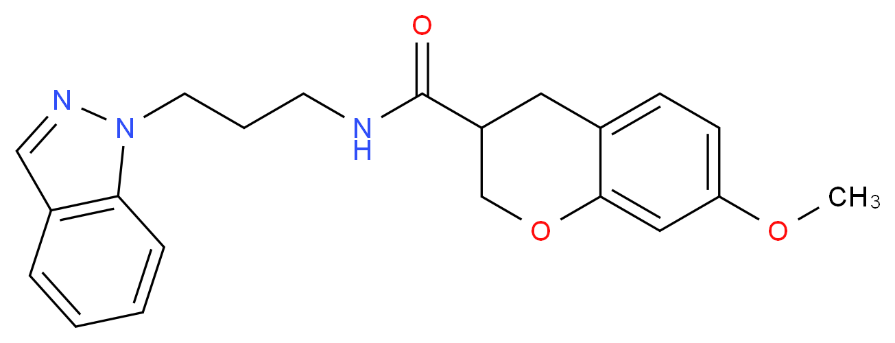 N-[3-(1H-indazol-1-yl)propyl]-7-methoxychromane-3-carboxamide_分子结构_CAS_)