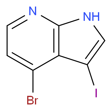 4-bromo-3-iodo-1H-pyrrolo[2,3-b]pyridine_分子结构_CAS_1000340-34-0