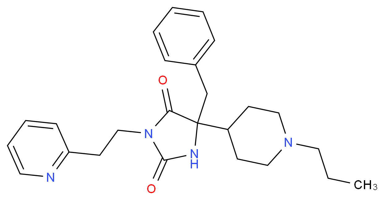 5-benzyl-5-(1-propyl-4-piperidinyl)-3-[2-(2-pyridinyl)ethyl]-2,4-imidazolidinedione_分子结构_CAS_)