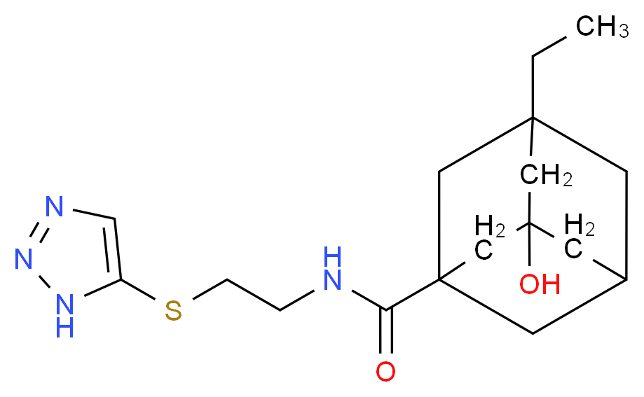 3-ethyl-5-hydroxy-N-[2-(1H-1,2,3-triazol-5-ylthio)ethyl]adamantane-1-carboxamide_分子结构_CAS_)