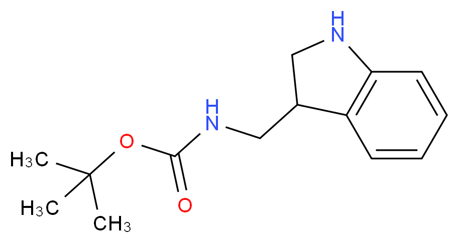 tert-butyl 2,3-dihydro-1H-indol-3-ylmethylcarbamate_分子结构_CAS_1000932-73-9)