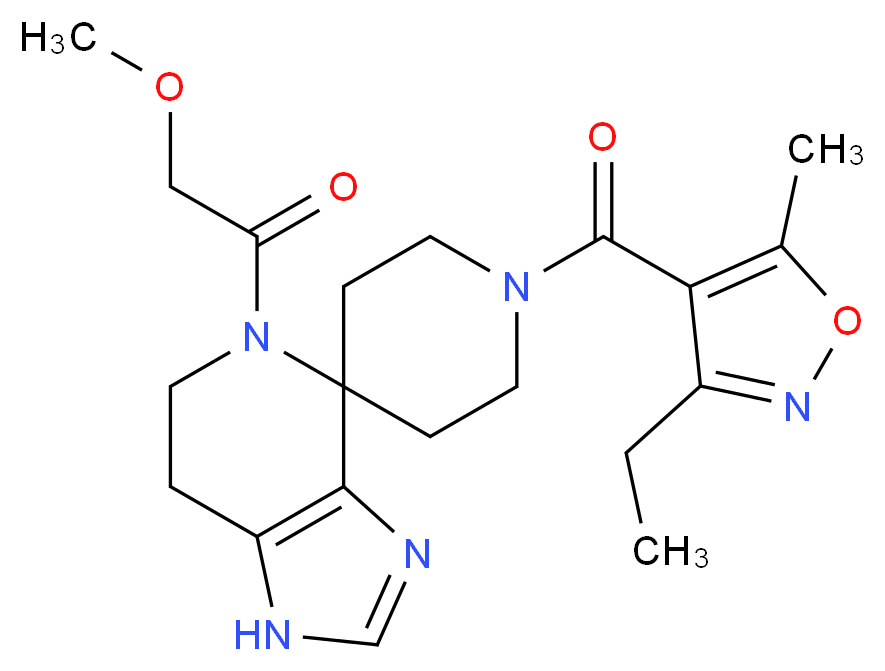 1'-[(3-ethyl-5-methylisoxazol-4-yl)carbonyl]-5-(methoxyacetyl)-1,5,6,7-tetrahydrospiro[imidazo[4,5-c]pyridine-4,4'-piperidine]_分子结构_CAS_)