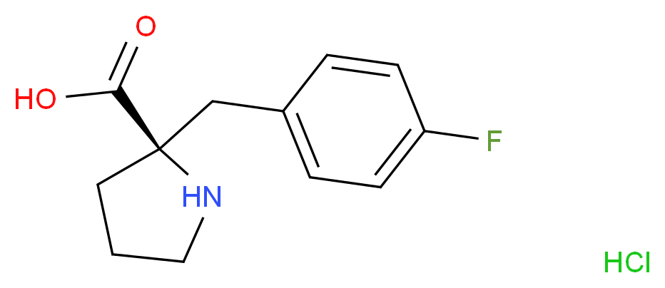 (R)-2-(4-氟苄基)-DL-脯氨酸盐酸盐_分子结构_CAS_637020-68-9)