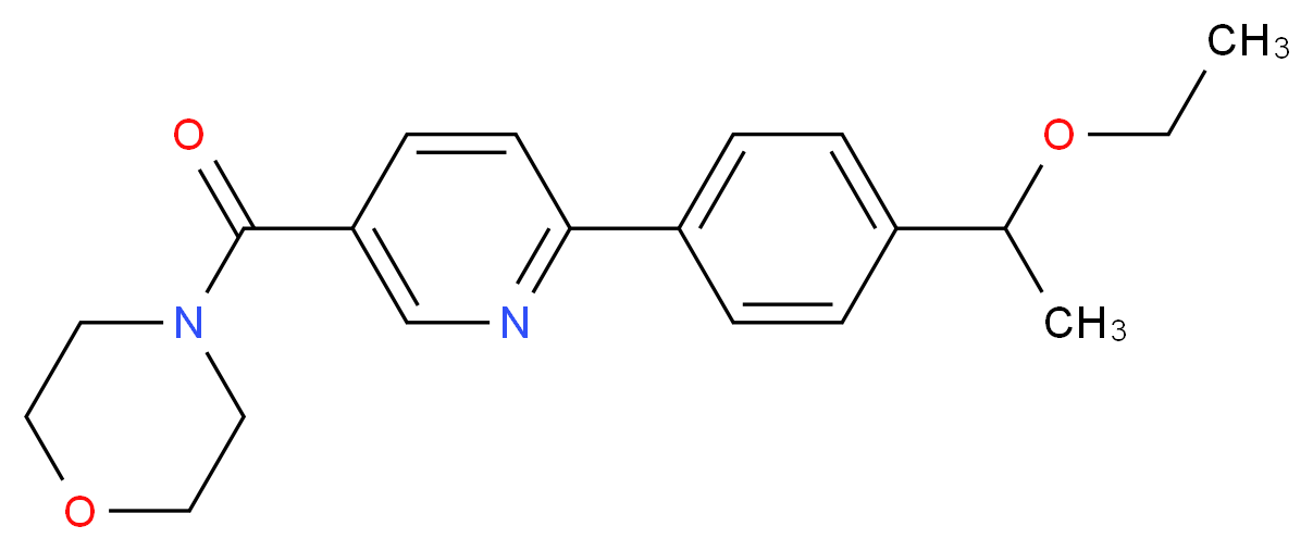 4-({6-[4-(1-ethoxyethyl)phenyl]pyridin-3-yl}carbonyl)morpholine_分子结构_CAS_)