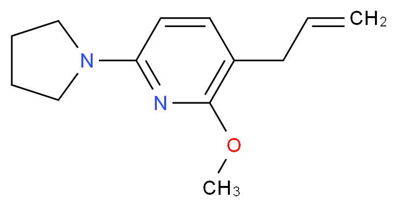 3-Allyl-2-methoxy-6-(pyrrolidin-1-yl)pyridine_分子结构_CAS_1228666-15-6)