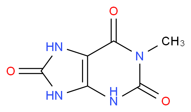 1-methyl-2,3,6,7,8,9-hexahydro-1H-purine-2,6,8-trione_分子结构_CAS_708-79-2