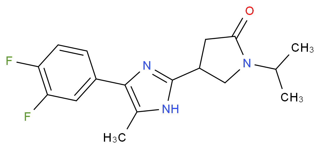 4-[4-(3,4-difluorophenyl)-5-methyl-1H-imidazol-2-yl]-1-isopropyl-2-pyrrolidinone_分子结构_CAS_)
