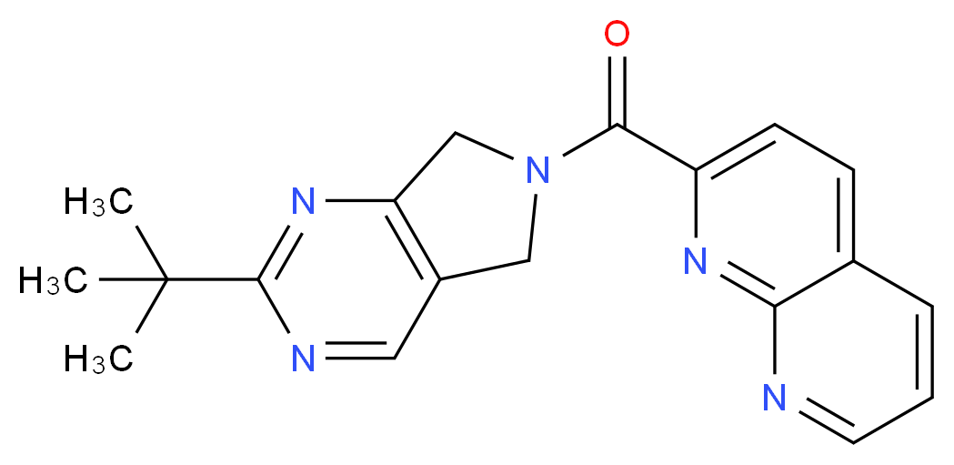 2-[(2-tert-butyl-5,7-dihydro-6H-pyrrolo[3,4-d]pyrimidin-6-yl)carbonyl]-1,8-naphthyridine_分子结构_CAS_)