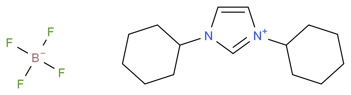 1,3-dicyclohexyl-3H-1λ<sup>5</sup>,3-imidazol-1-ylium; tetrafluoroboranuide_分子结构_CAS_286014-38-8