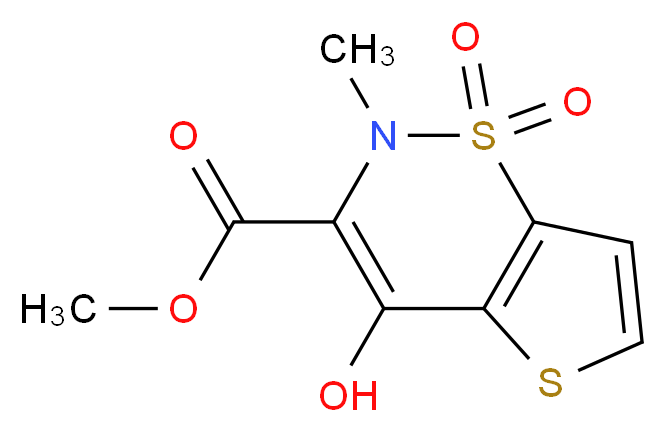 Methyl 4-hydroxy-2-methyl-2H-thieno[2,3-e][1,2]-thiazine-3-carboxylate 1,1-dioxide_分子结构_CAS_868393-66-2)