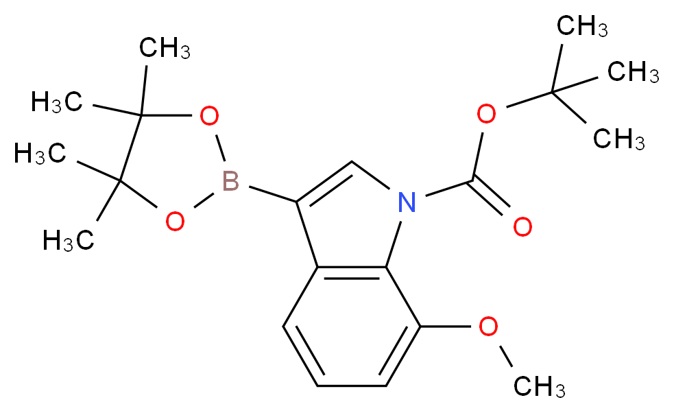 tert-Butyl 7-methoxy-3-(4,4,5,5-tetramethyl-1,3,2-dioxaborolan-2-yl)-1H-indole-1-carboxylate_分子结构_CAS_1218790-26-1)