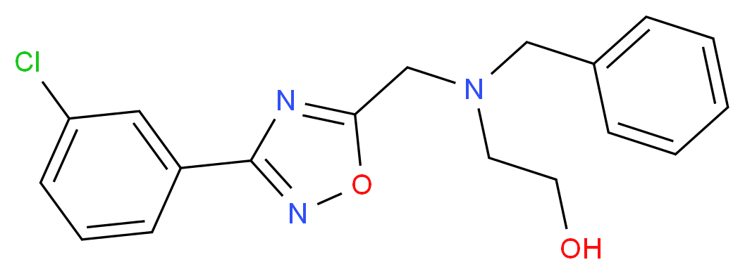 2-(benzyl{[3-(3-chlorophenyl)-1,2,4-oxadiazol-5-yl]methyl}amino)ethanol_分子结构_CAS_)