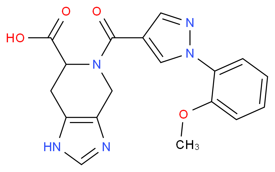 5-{[1-(2-methoxyphenyl)-1H-pyrazol-4-yl]carbonyl}-4,5,6,7-tetrahydro-1H-imidazo[4,5-c]pyridine-6-carboxylic acid_分子结构_CAS_)
