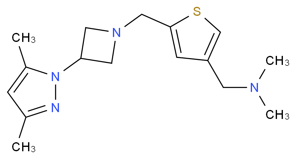 1-(5-{[3-(3,5-dimethyl-1H-pyrazol-1-yl)azetidin-1-yl]methyl}-3-thienyl)-N,N-dimethylmethanamine_分子结构_CAS_)