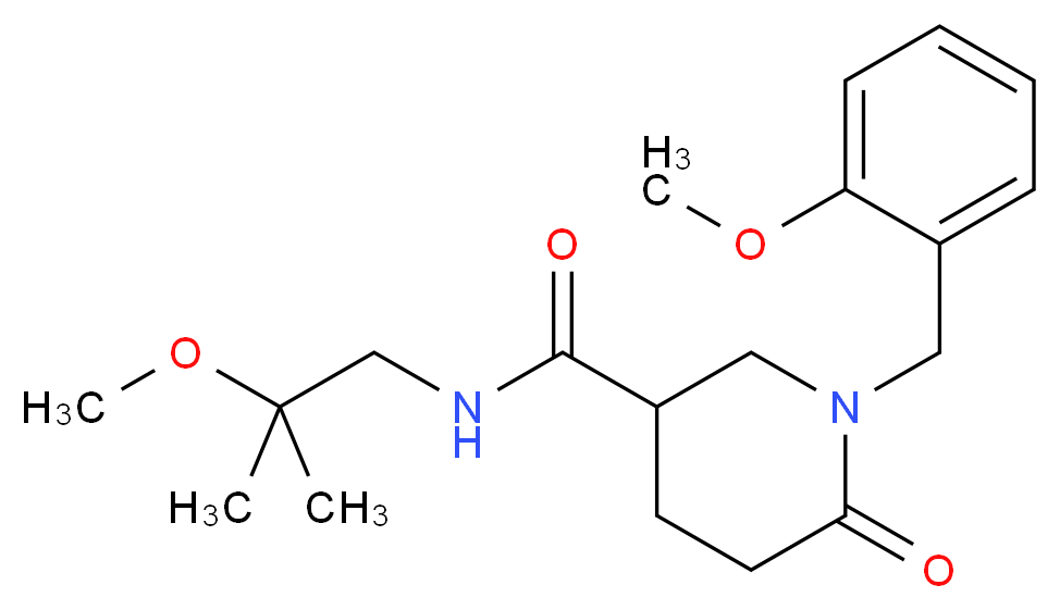 1-(2-methoxybenzyl)-N-(2-methoxy-2-methylpropyl)-6-oxo-3-piperidinecarboxamide_分子结构_CAS_)
