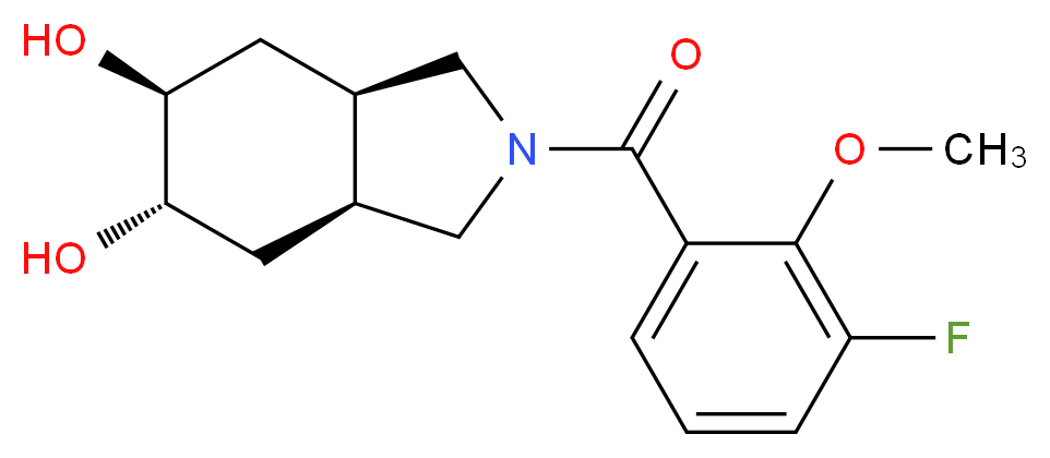 (3aR*,5S*,6S*,7aS*)-2-(3-fluoro-2-methoxybenzoyl)octahydro-1H-isoindole-5,6-diol_分子结构_CAS_)