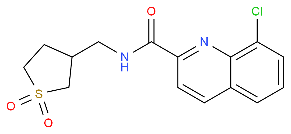 8-chloro-N-[(1,1-dioxidotetrahydro-3-thienyl)methyl]-2-quinolinecarboxamide_分子结构_CAS_)