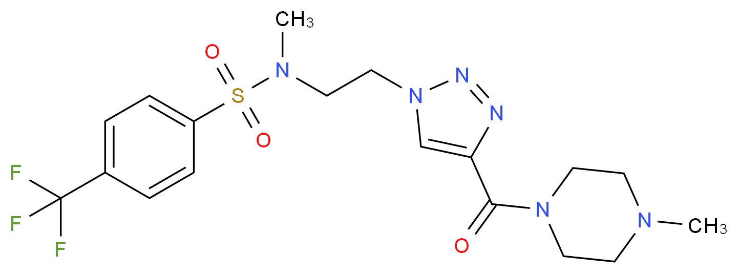 N-methyl-N-(2-{4-[(4-methyl-1-piperazinyl)carbonyl]-1H-1,2,3-triazol-1-yl}ethyl)-4-(trifluoromethyl)benzenesulfonamide_分子结构_CAS_)