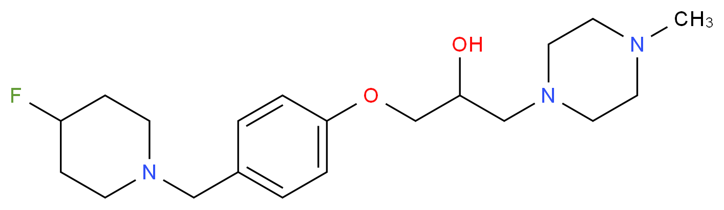 1-{4-[(4-fluoropiperidin-1-yl)methyl]phenoxy}-3-(4-methylpiperazin-1-yl)propan-2-ol_分子结构_CAS_)