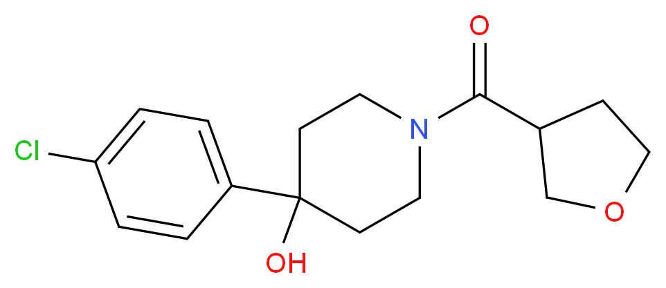 4-(4-chlorophenyl)-1-(tetrahydrofuran-3-ylcarbonyl)piperidin-4-ol_分子结构_CAS_)