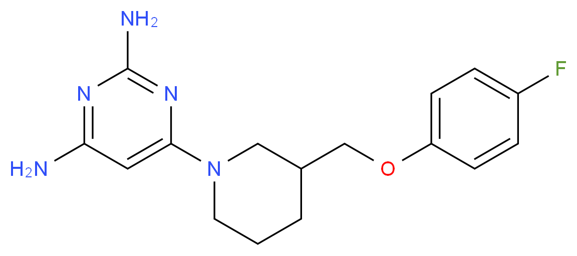6-{3-[(4-fluorophenoxy)methyl]-1-piperidinyl}-2,4-pyrimidinediamine_分子结构_CAS_)