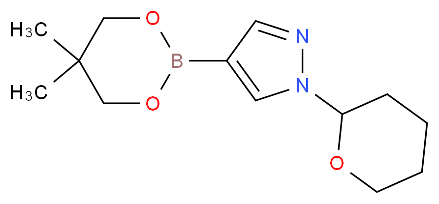 1-(2-四氢吡喃基)-1H-吡唑-4-硼酸新戊二醇酯_分子结构_CAS_)