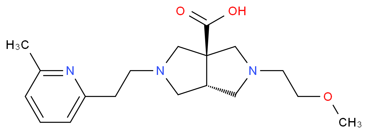 (3aS*,6aS*)-2-(2-methoxyethyl)-5-[2-(6-methylpyridin-2-yl)ethyl]hexahydropyrrolo[3,4-c]pyrrole-3a(1H)-carboxylic acid_分子结构_CAS_)