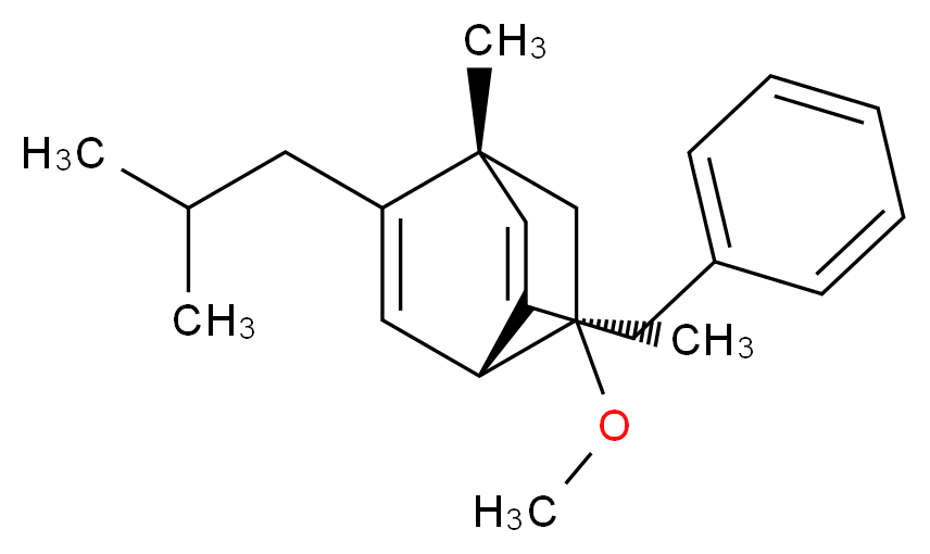 (1R,4R,8R)-5-benzyl-8-methoxy-1,8-dimethyl-2-(2-methylpropyl)bicyclo[2.2.2]octa-2,5-diene_分子结构_CAS_948594-95-4