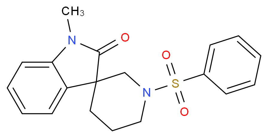 1-methyl-1'-(phenylsulfonyl)spiro[indole-3,3'-piperidin]-2(1H)-one_分子结构_CAS_)