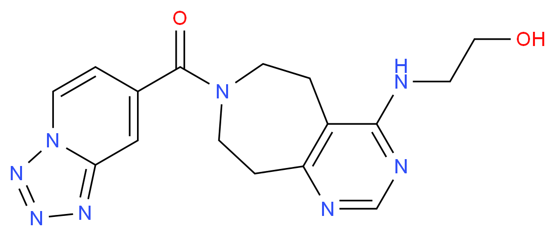 2-{[7-(tetrazolo[1,5-a]pyridin-7-ylcarbonyl)-6,7,8,9-tetrahydro-5H-pyrimido[4,5-d]azepin-4-yl]amino}ethanol_分子结构_CAS_)