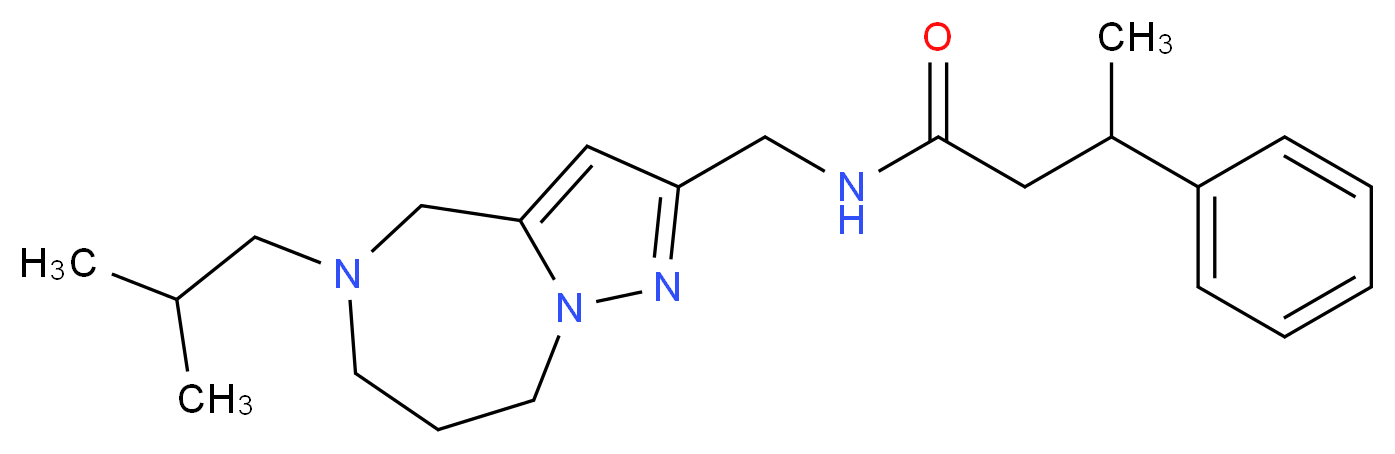 N-[(5-isobutyl-5,6,7,8-tetrahydro-4H-pyrazolo[1,5-a][1,4]diazepin-2-yl)methyl]-3-phenylbutanamide_分子结构_CAS_)