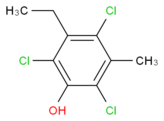 2,4,6-trichloro-3-ethyl-5-methylphenol_分子结构_CAS_15460-04-5