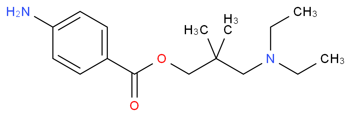 3-(diethylamino)-2,2-dimethylpropyl 4-aminobenzoate_分子结构_CAS_94-15-5