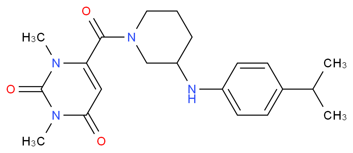6-({3-[(4-isopropylphenyl)amino]-1-piperidinyl}carbonyl)-1,3-dimethyl-2,4(1H,3H)-pyrimidinedione_分子结构_CAS_)
